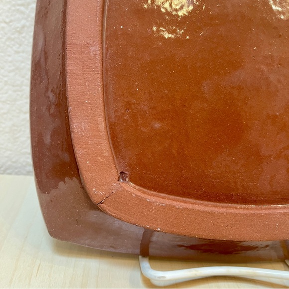 Plate: TerraCotta w/slips & glaze Handmade by Ceramic Artist Potter. Sweet! - Picture 5 of 8